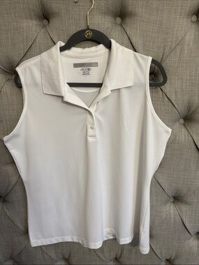 Greg Norman Collection White Sleeveless Polo Tank Top